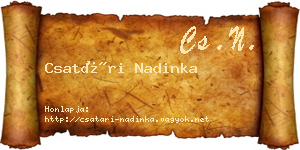 Csatári Nadinka névjegykártya